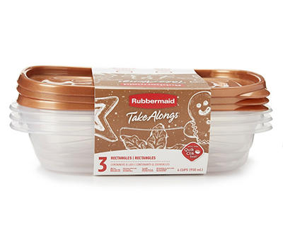 TakeAlongs Toffee Nut 4 Cup Rectangles Contains, 3-Pack