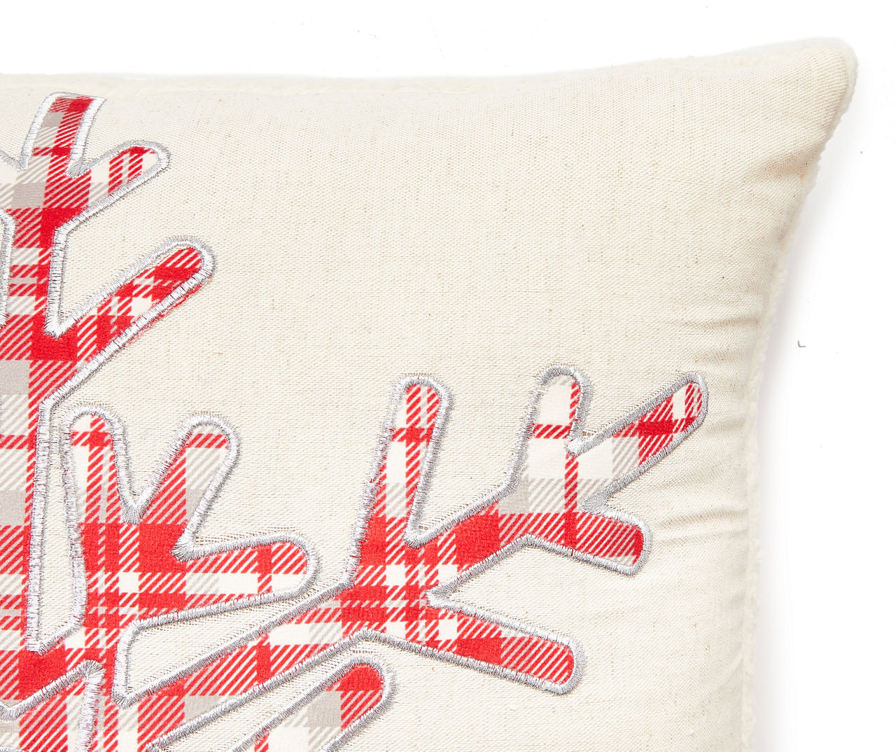 Beige Snowflake Christmas Throw Pillow