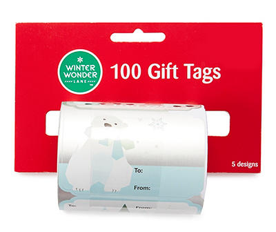 Polar Frost Peel & Stick Gift Tags, 100-Count