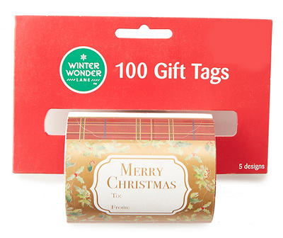 Red & Gold Peel & Stick Gift Tags, 100-Count