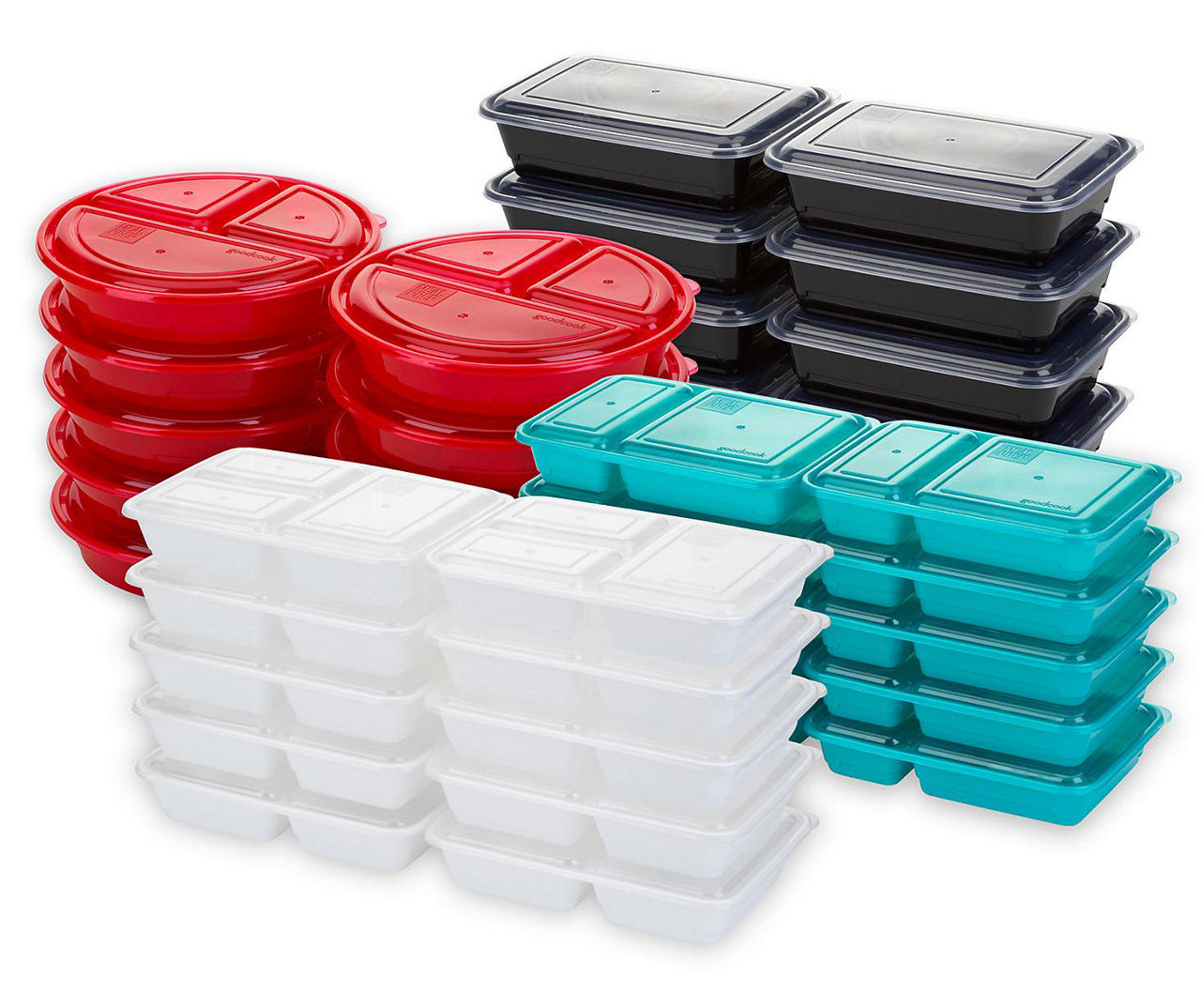 Goodcook 3 Compartment Meal Prep Container, Rectangle