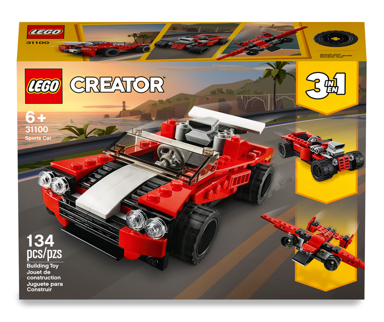 Lego Creator - Coche Deportivo De Juguete 31100, 3 En 1 Cantidad De Piezas  134