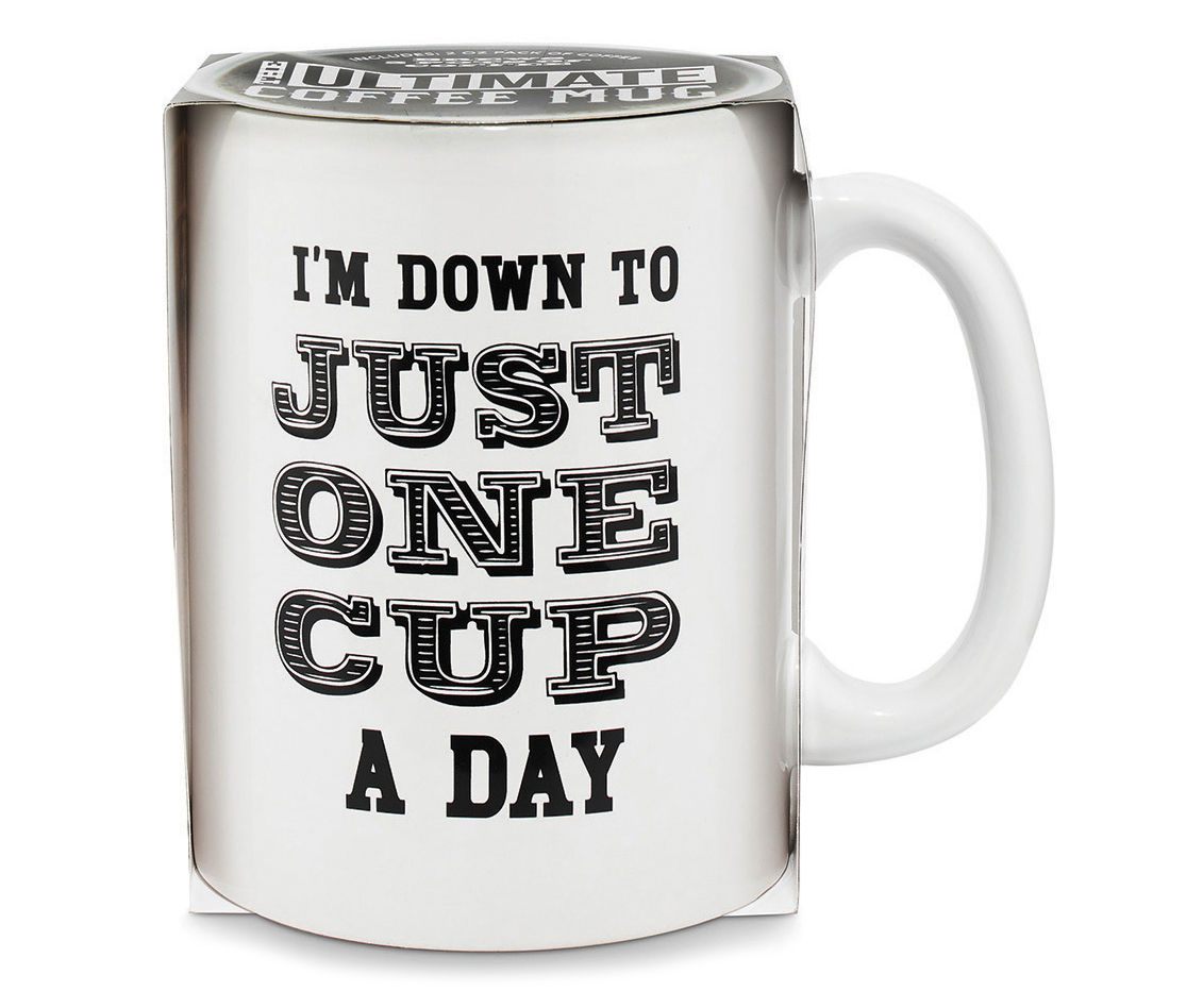 One Cup a Day Giant Ceramic Mug & Coffee, 64 Oz.