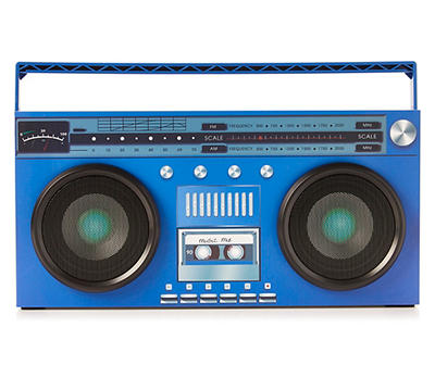 Blue Retro LED Boombox Speaker