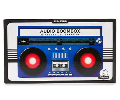Blue Retro LED Boombox Speaker
