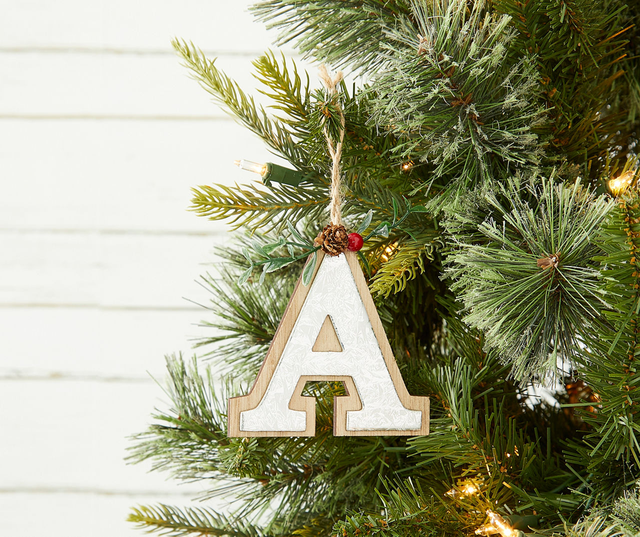 Metal Monogram Christmas Tree Ornament Letter A Silver - Wondershop™