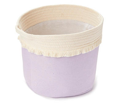DS LILAC CANVAS BIN WITH TASSLE