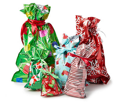 Gift Box Xmas Set Bulk Christmas Square Cube Silver Foil Bow Pack Hamper Basket 