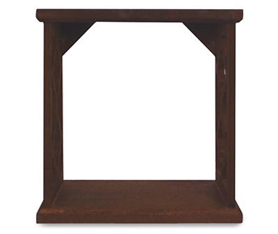 Brown Carved Cube Wall Shelf, (10