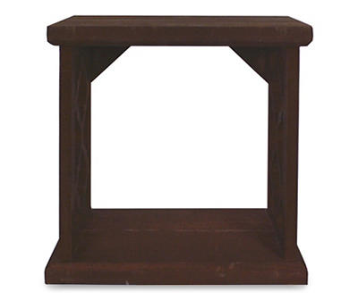 Brown Carved Cube Wall Shelf, (8