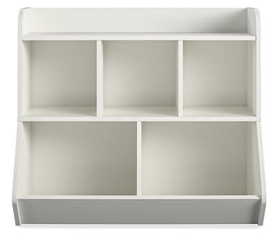 White 5-Compartment Toy Storage Bookcase