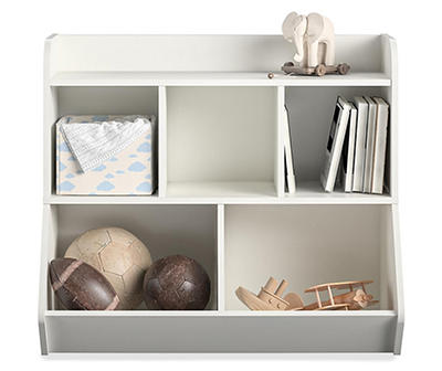 White 5-Compartment Toy Storage Bookcase