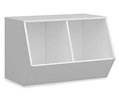 White 2-Bin Toy Storage Organizer