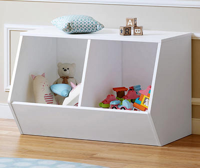 White 2-Bin Toy Storage Organizer
