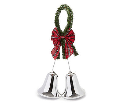 Silver Bell & Bow Wall Decor