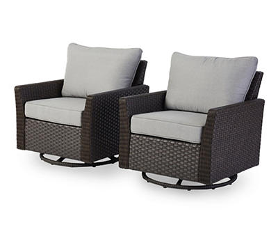 Castle Pines 2-Piece Cushioned Patio Swivel Glider Set