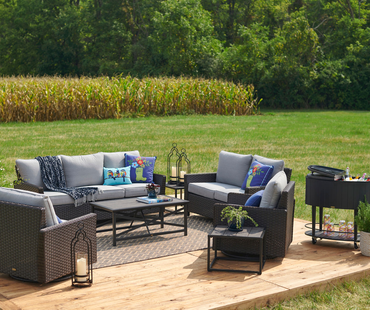 Castle Pines Cushioned All Weather Wicker Patio Sofa