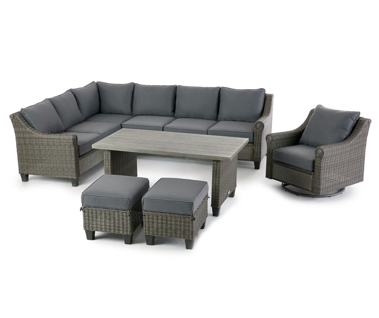 Broyhill Legacy Thornwood All-Weather Wicker Cushioned Swivel Patio