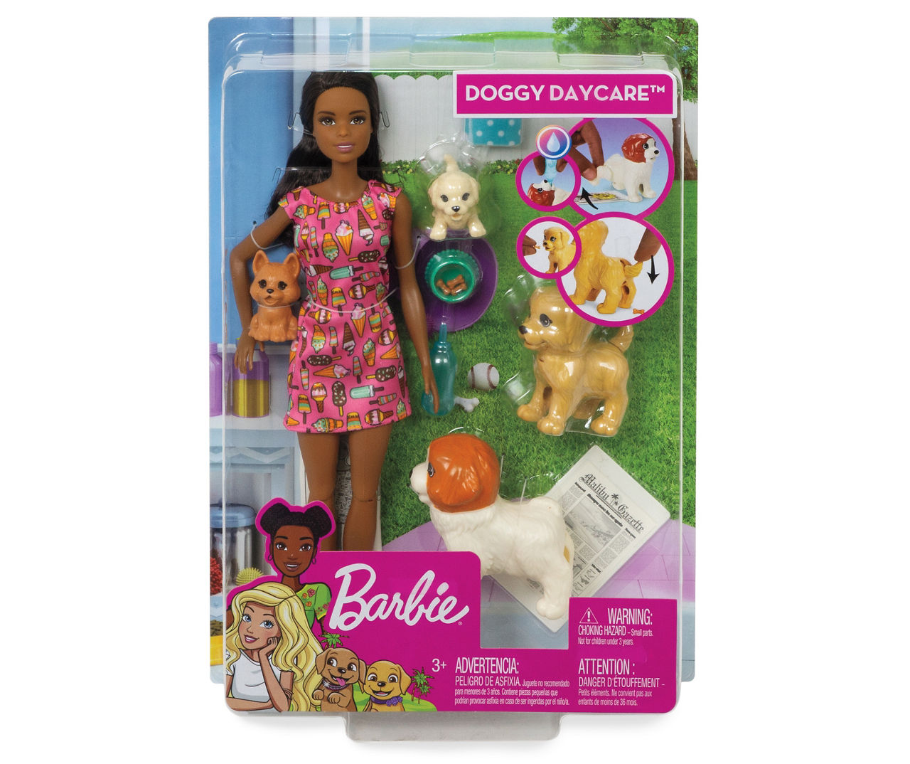 Doggy Daycare Doll Pet Set Dark Hair