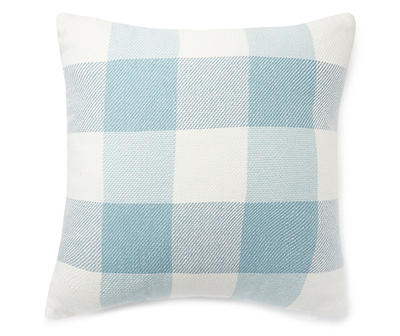 Blue & White Plaid Throw Pillow