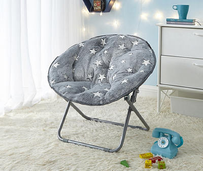 Gray Star Glow-in-the-Dark Saucer Chair