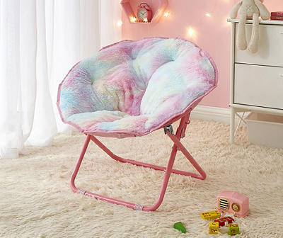 Rainbow Fur Saucer Chair