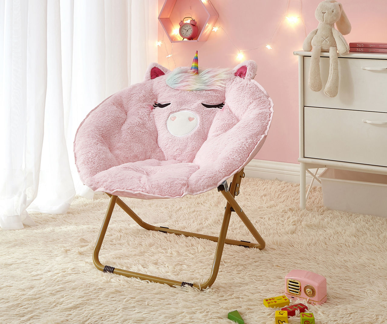 Dream Street Pink Unicorn Saucer Chair Big Lots