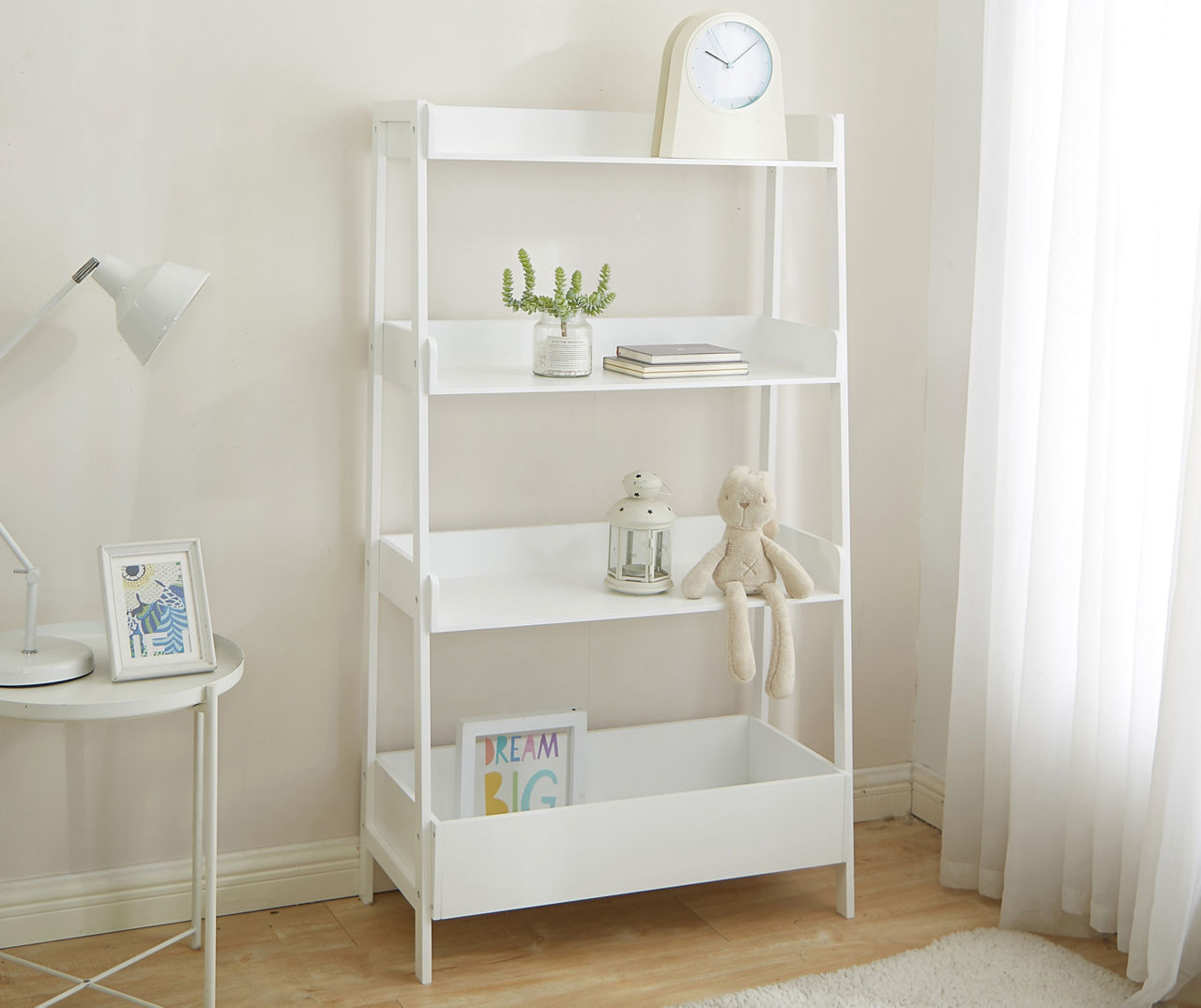 Dream Street White 4-Tier Bookcase