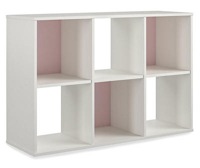 White & Pink 6-Cube Storage Organizer
