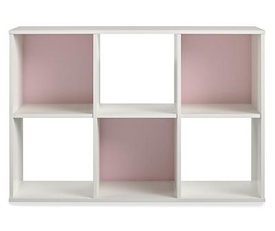 White & Pink 6-Cube Storage Organizer