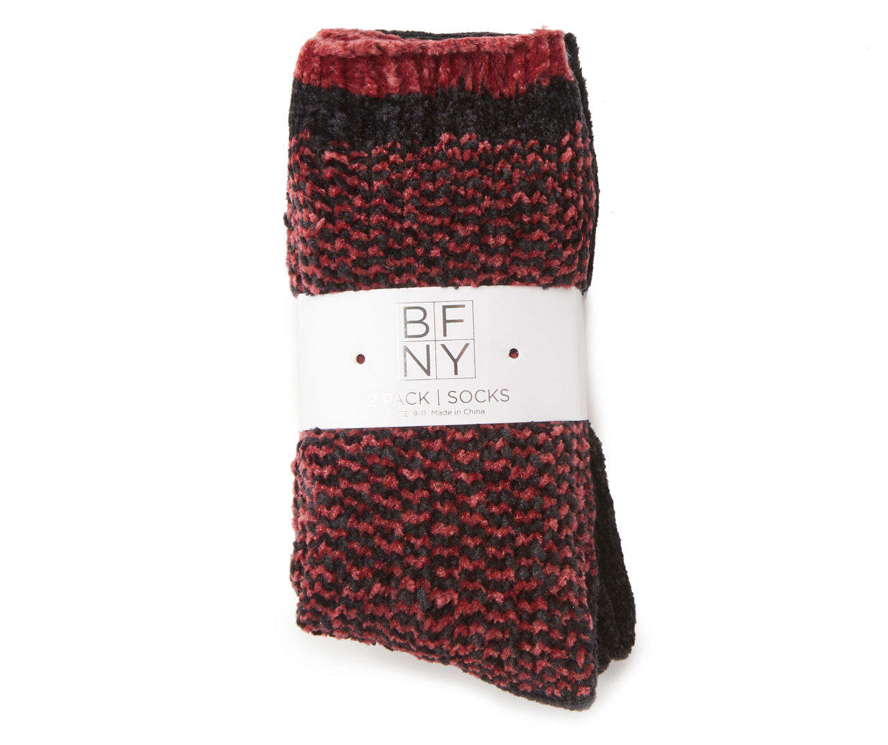 Berry & Black Chenille 2-Piece Socks Set