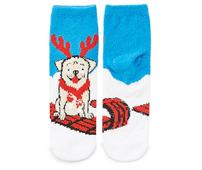 Sled Pug Holiday Slipper Socks