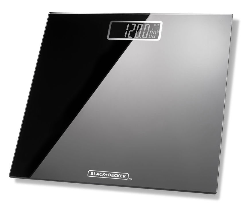 Digital Bathroom Scale for Body Weight, Silver/Glass