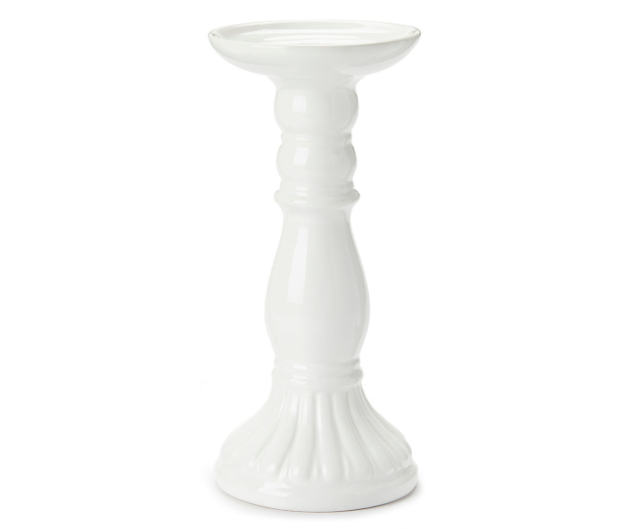 White Ceramic Pillar Holder, (9