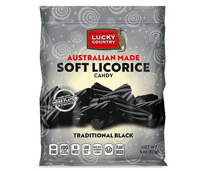 Traditional Black Soft Licorice Candy, 4 Oz.