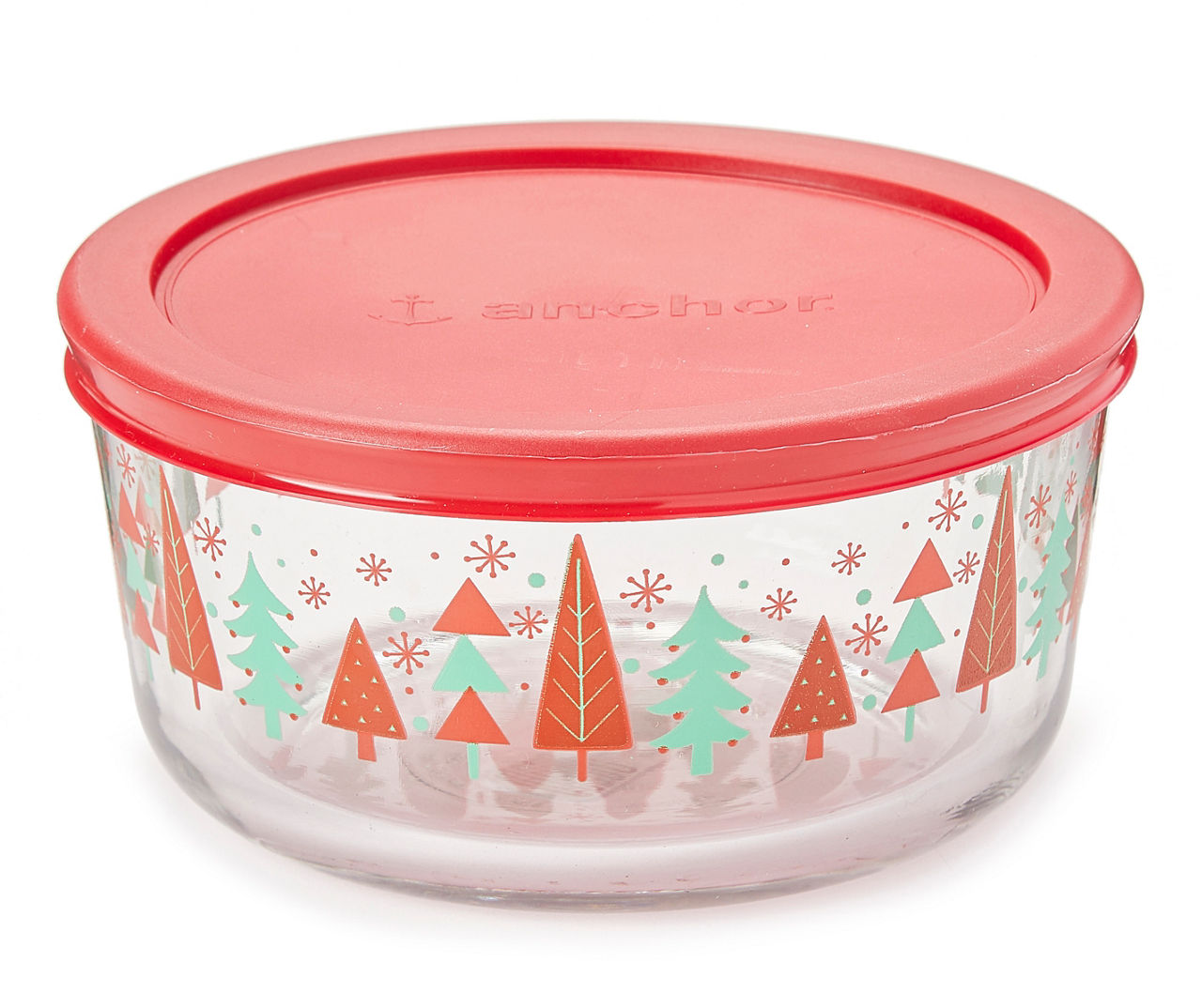 Holiday Trees 4-Cup Glass Food Storage Container