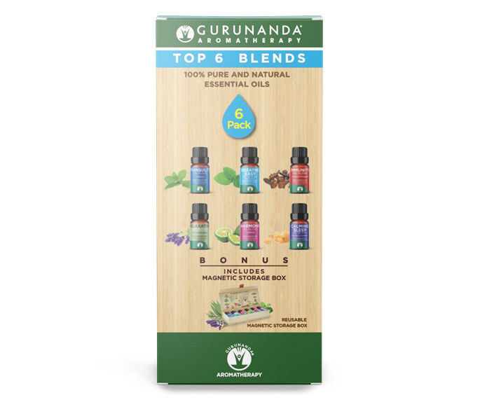 GuruNanda Essential Oil, Aromatherapy, Pack of 6