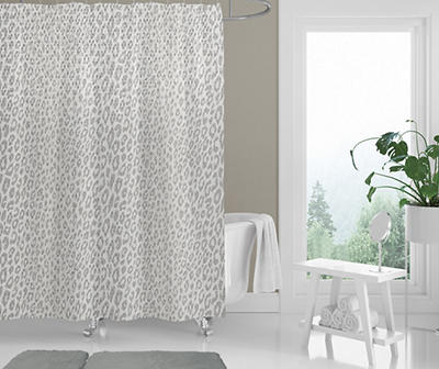 Fabric Shower Curtain Pink Bathroom Set 2 Memory Foam Floor Mats 