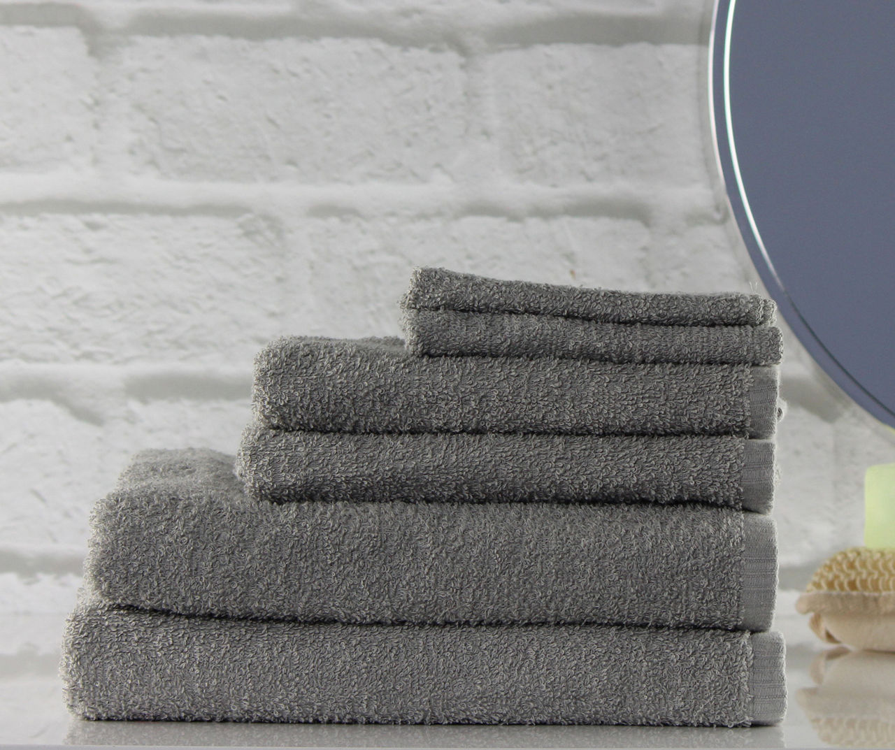 Real Living Gray 6-Piece Towel Set