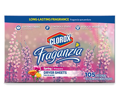 Fraganzia Spring Dryer Sheets, 105-Count
