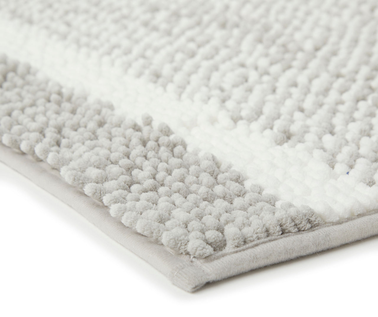 Elegance Collection Chenille Shaggy Bath Rug, White