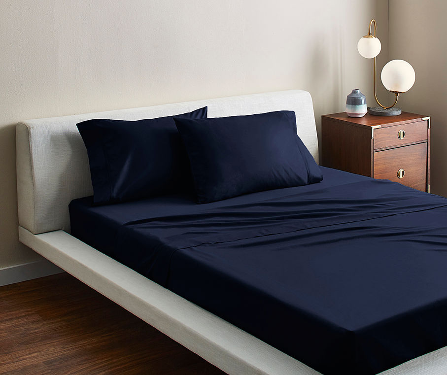 Scott Living Lustrous Navy Pillowcases, 2Pack Big Lots