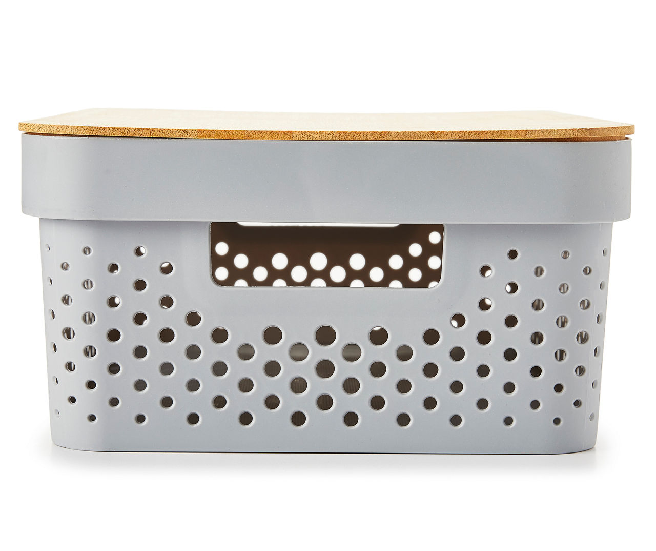 Hudson Home White Stackable Storage Bin With Bamboo Lid