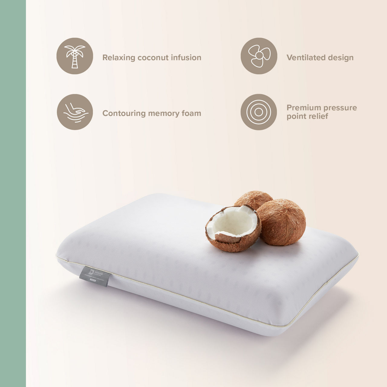 Coconut scented outlet memory foam pillow