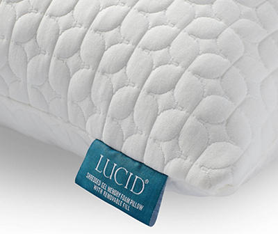 Fiber & Shredded Memory Foam Standard Pillow with Zippered Inner Cover