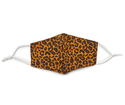 ADULT WOVEN FACEMASK LEOPARD PRINT