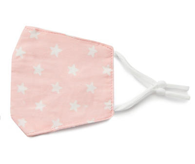 Kids' Pink Star Fabric Face Mask