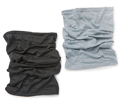 Black & Gray 2-Piece Multi-Wear Neck Gaiters Set