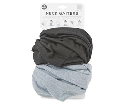 Black & Gray 2-Piece Multi-Wear Neck Gaiters Set