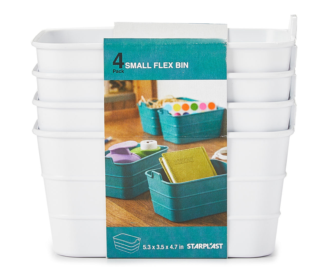 White Small Flex Storage Bin, 4Pack Big Lots